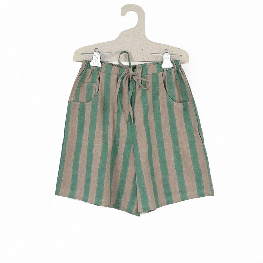 THROWBACK TIE SHORTS IN SEA STRIPE BLOCK PRINT